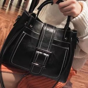 Black PU Tote Bag Cross-Body Bag